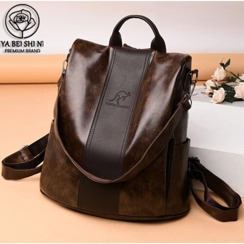 Elegant Woman Fashion Ladies Backpacks Women Leather Backpacks for School Teenagers Girls Casual Shoulder Bags Designer Backpack