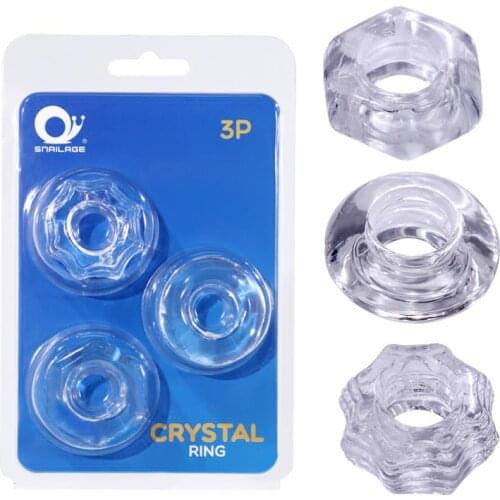 Fanala 3pcs/Set Silicone Penis Cock Ring Bound Delay Ejaculation Penis Sleeve Ring Penis Extender Reusable Condom For Man