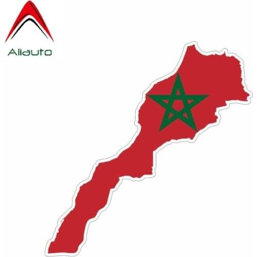 Aliauto Personality Custom Car Sticker Morocco Waterproof Sunscreen Anti-UV Reflective Decal Map Accessories,16cm*5cm