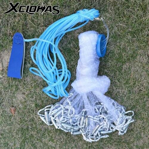 XC LOHAS Cast Net 2.4M-7.2M Hand Cast Net Mesh High Quality Nylon American Style Fishing Network Sport Throw Fishing Net