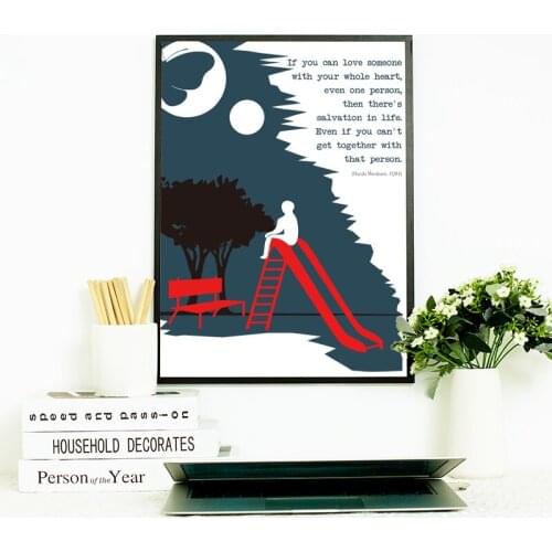 HARUKI MURAKAMI Book Lovers Fan Gifts Literary Poster Wall Art Canvas Painting Gift For Christmas Books Prints Home Room Decor