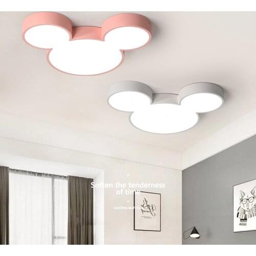 Colorful Mickey Chandeliers Lustre Luminaria Ultra Thin Modern Led Chandelier Ceiling Lamp Fixtures For Kids Room Bedroom
