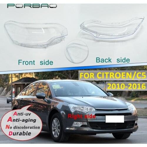 Headlight Lens Cover For CITROEN C5 2010-2016 Headlamp Clear Auto Shell Cover Replacement DIY