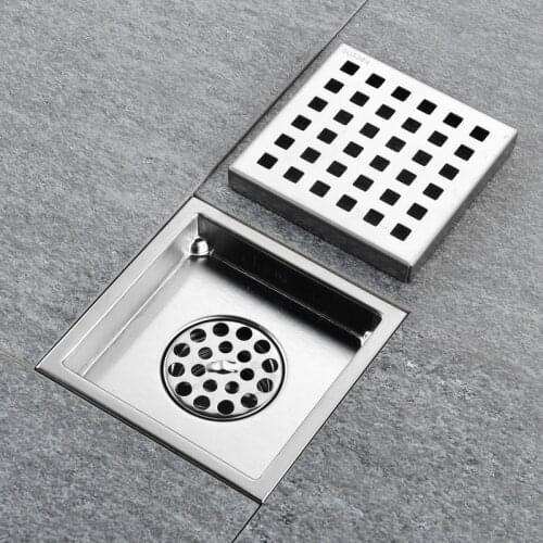 Stainless Steel Insert Square Floor Drain Waste Grates Bathroom Drains kitchen sink Strainer Fast Drainage Odor-resistant