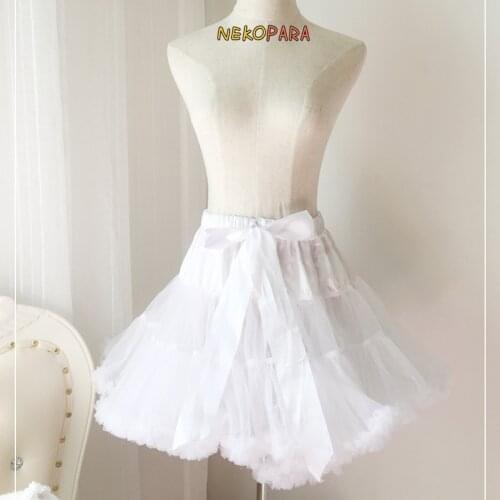 Princess Sweet White Lace Lolita Soft No Bone Petticoat/Bustle/Pannier/Tutu Skirt for Short Dress / Short Wedding Dress Cosplay