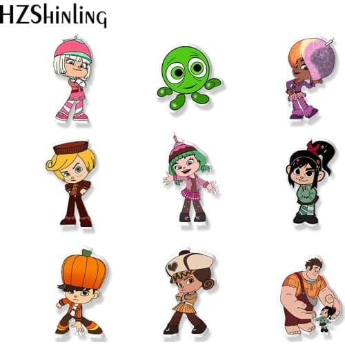 2021 New Arrival Wreck It Ralph Movie Ralph Vanellope Characters Handcraft Epoxy Resin Brooch Badge Pins