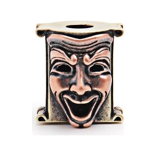 Smile Cry Face Knife Beads Outdoors DIY Tools EDC Brass Copper Lanyard Pendants Key Rings Accessories