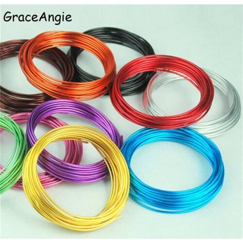 Wholesale 5Meter 2mm Round Plated Aluminium Craft Floristry Wire For Jewellry DIY Bead Making Findings Braided material 13color