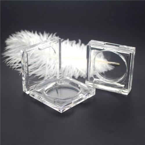 Empty Blush Box Transparent Portable Crystal Square Pressed Powder High Gloss Repair Foundation Box Diycosmetic Makeup Container