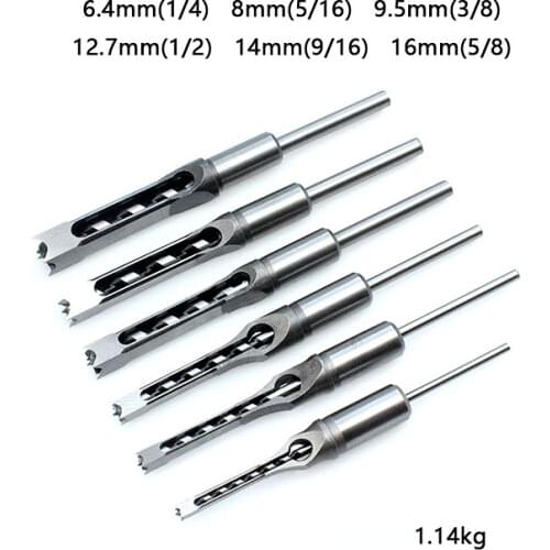 Tenon Mortise Woodworking HSS Twist Drill Bits Drill Tools Kit Set Square Auger Mortising Chisel Drill Set Square Extended Saw