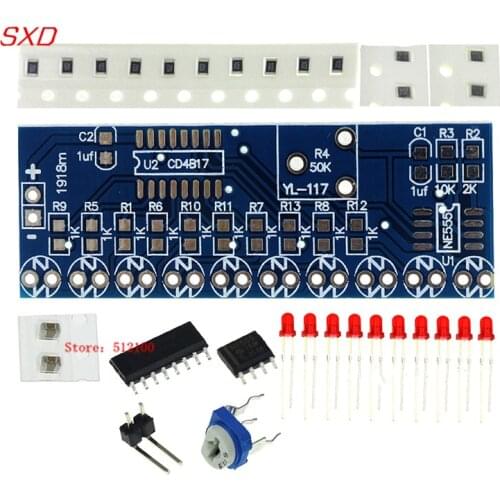 NE555 CD4017 Running LED Flow Light Electronic Production Suite Control Board Module Capacitor Oscillator Clock Siganal DIY Kit