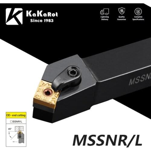 KaKarot External Turning Tool MSSNR1616H12 MSSNR2020K12 MSSNR2525M12 Carbide Inserts SNMG MSSNR Lathe Tool Cutting Tools 1 Set
