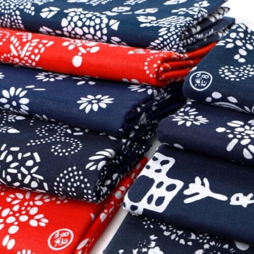 Traditional craft printed ethnic style 100% cotton thick blue and white cloth blue flower tablecloth DIY fabric for curtains