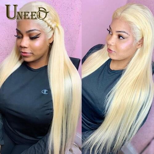 Glueless 613 Blonde Lace Front Wigs Remy Peruvian Straight Lace Front Human Hair Wig Blonde Lace Frontal Wigs for Black Women