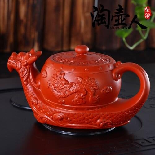 NEWYEARNEW 1piece 420ml Purple Clay Teaware Teapots Lucky Dragon Home Decoration Boyfriend Husband Business Gift