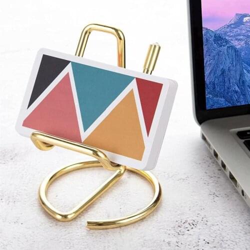 Nordic Style Iron Phone Holder Desktop Display Stand Non-Slip Desktop Business Card Holder Cell Phone Rack Home Office Supplies