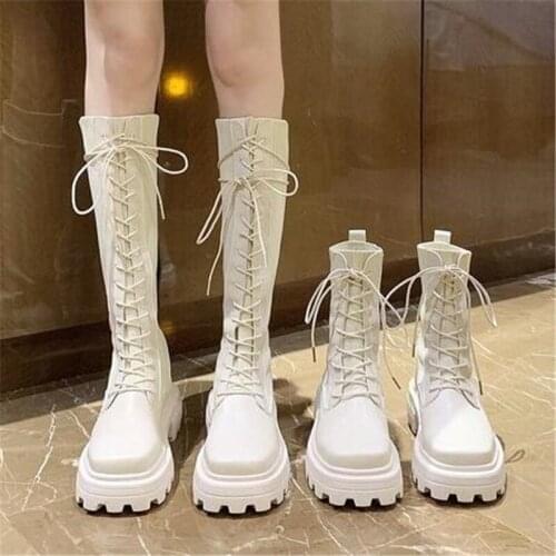 Akexiya Sexy Slim Womens Wedges Long Tube Thick Bottom High Heels Boots Autumn Winter Wear-resistant Non-slip Boots Woman Boot
