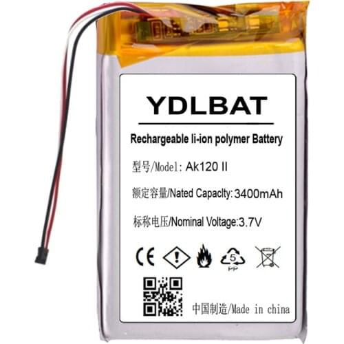 3.7V 3400mAh Li-Polymer Battery for Astell & Kern AK120 II Rechargeable Accumulator pack Replacement