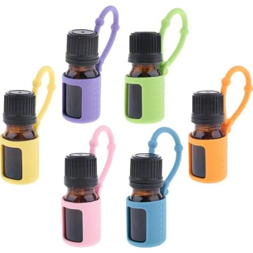 5ml Empty Refillable Essential Oil Bottles Case with Silicone Sleeve