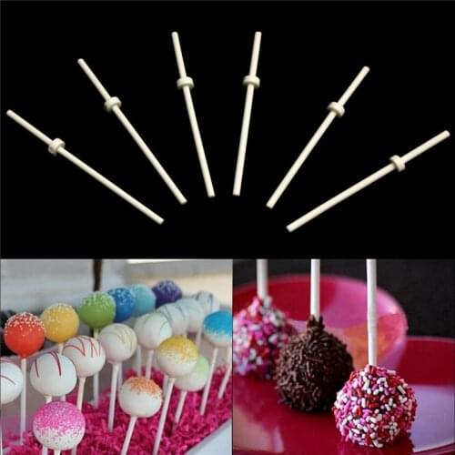 6pcs/Set Pop Food Sucker Sticks For Chocolate Cake Lollipop Making Sweet Candy Sugar Plastic Sticks Holder Pastry Baking Tool