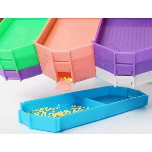 6Pcs Embroidery Tools Tray DIY Large Capacity PP Household Beads Painting Plate Home Diamond Painting Cross Stitch Accessories