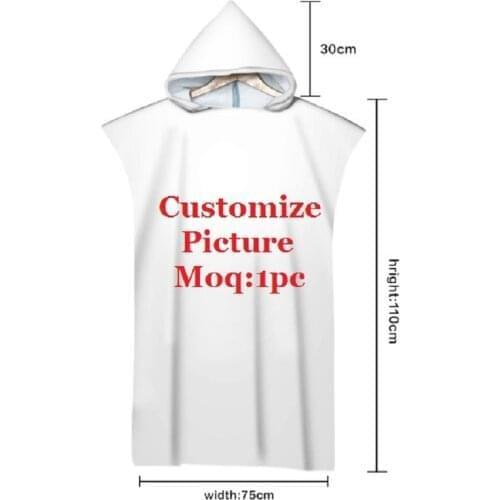 Customized 3D Printed Microfiber bath Beach Towels With Hooded For Adults Swimming Beach Man Woman Bathrobe