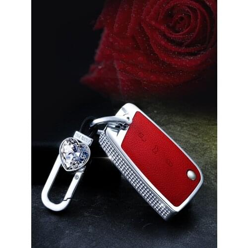 High-grade Alloy Leather Car Key Case Cover For Volkswagen VW Golf 7 mk7 Seat Ibiza Leon FR 2 Altea Aztec For Skoda Octavia