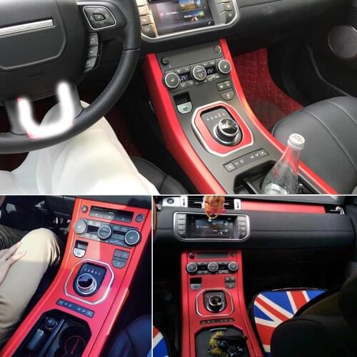 For Land Rover Range Rover Evoque Interior Central Control Panel Door Handle Carbon Fiber Stickers Decals Car styling Accessorie