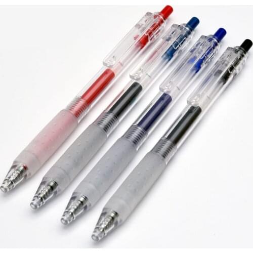 10pcs/box KACO KEYBO Transparent Click Gel Pen 0.5mm Black/Blue/Black-blue/Red Unisex Pens Student Office Supplies Stationery