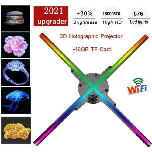 56CM WiFi 3D Hologram Projector Fan Control Holographic Display 576LEDs Party Decorations Holograms LED WiFi/PC Control