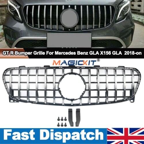 MagicKit GT R Grille Chrome Bars for Mercedes Benz GLA X156 GLA200 GLA250 GLA45 2017-2021
