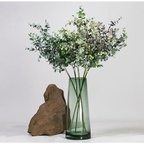 Simulation Plant Long Stem Eucalyptus Leaf Hotel Bottle Flower Green Plant Money Leaf Interior Decoration