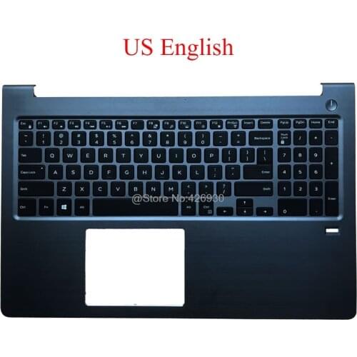 Laptop Palmrest US keyboard For DELL For Vostro 15 5568 V5568 P62F black with Backlit English with finger hole upper case new