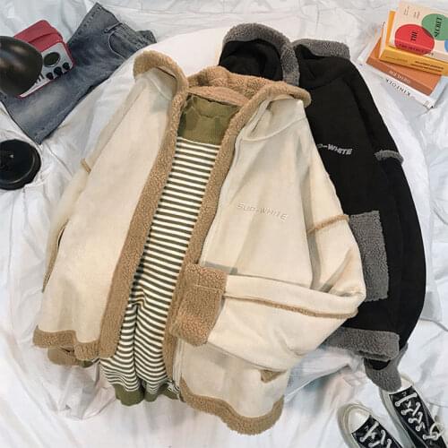 Cotton-Padded Clothes Thick Coat Winter New Korean Style Loose BF College Style plus Velvet Quilted Cotton Cloth Fashion