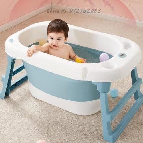 October Crystal Baby Bathtub Household Bath Bucket Childrens Foldable Bathtub Large Bath Bucket