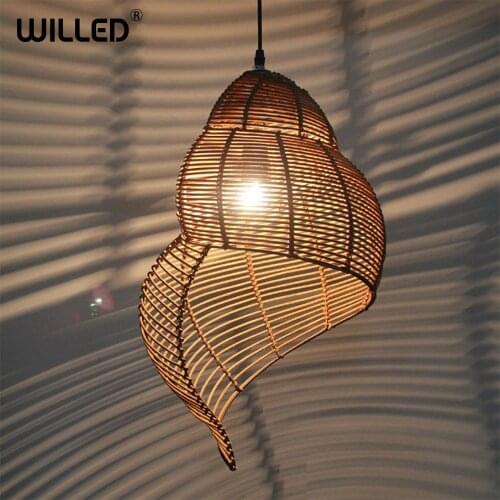 Handmade hanging lamps pendant lights rattan lamp light fixture suspension luminaire modern home decoration Chinese Teahouse