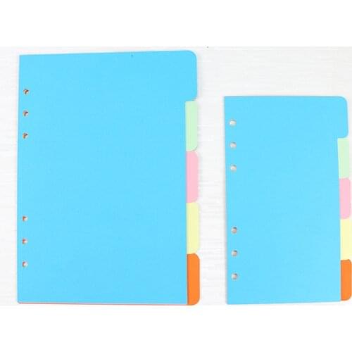 5pcs 6-hole A5/A6 Index Separator Sheet Classification Loose-leaf Paper Agenda Diary Divider Stationery Office Supplies