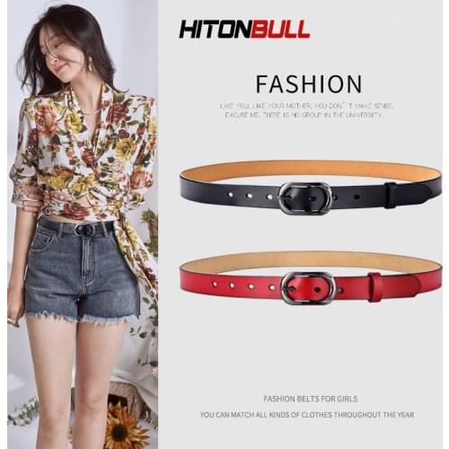 HITONBULL Ladies Luxury Brand Belt Designers Leather High Quality Womnens Belt Fashion Alloy Buckle Girl Jeans Dress Belts