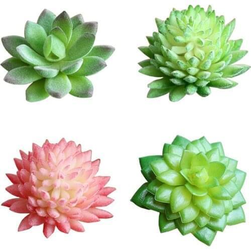 Cute Mini Green Faux Succulents Artificial Plants Fake Assorted Stem Land Lotus Garden Home Landscape Wedding Decor