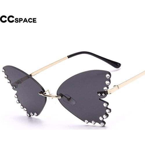 49120 Frameless Butterfly Rivet Luxury Sunglasses Men Women Fashion Shades UV400 Vintage Glasses