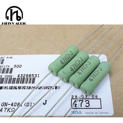 Japan brand new original high quality KOA resistance 5W 47KR 47kohm 47kΩ for power tube amplifier volume 8mm*23.5mm