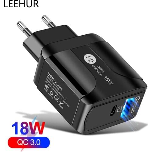 18W USB Charger Fast Charge QC 3.0 EU/US/UK Phone Charging Adapter For iPhone Huawei Xiaomi Samsumg Wall Mobile Fast Chargers