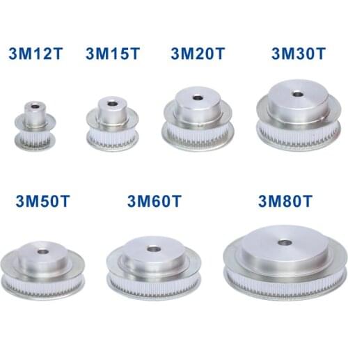 Timing Pulley 3M-15T/16T/17T/18T Aluminum Material Belt Pulley Process Hole 5 mm Slot Width 11mm For Width 10 mm 3M-Timing Belt