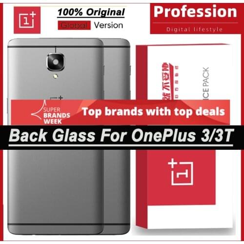 100% Original Back Battery Cover Rear Door Housing Case for OnePlus 3 3T With Camera Lens + Power Volume Buttons Repair Parts