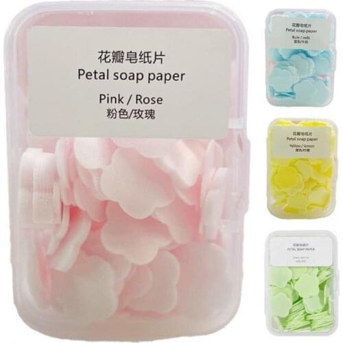 100Pcs/Box Soap Paper Eco-friendly Fragrant Corn Starch Effective Skin-friendly Soap Slice for Washing