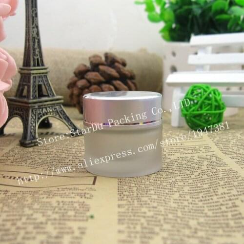 15g frosted glass jars, 15ml frost cream jars, skin care cream bottles, 0.5 fl oz cosmetic containers 400pcs