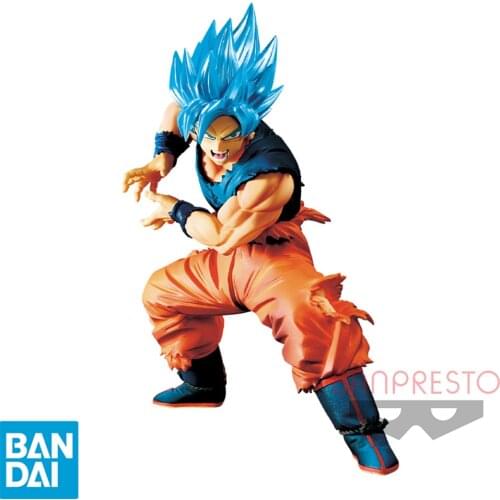 20cm BANDAI Dragon Ball Super Saiyan Blue Goku PVC Anime Figura Model Collection Kids Toys