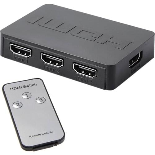3X1 Hdmi Splitter 3 Port Hub Box Auto Switch 3 In 1 Out Switcher 1080P Hd 1.4 With Remote Control For Hdtv Xbox360 Ps3 Projector