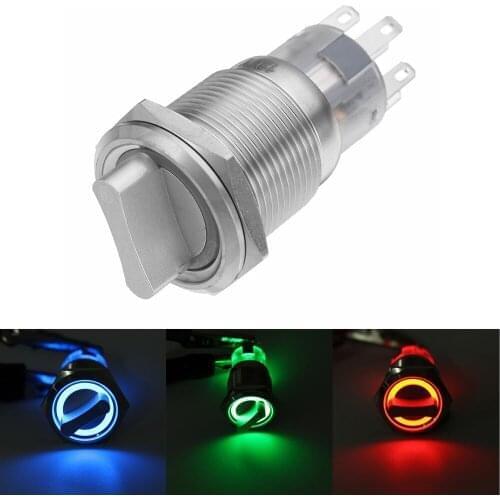 Car Round Rocker Switch Waterproof 12V Rocker Toggle Switches Stainless LED Rocker Light Switch For Auto Truck Boat 4 Colors