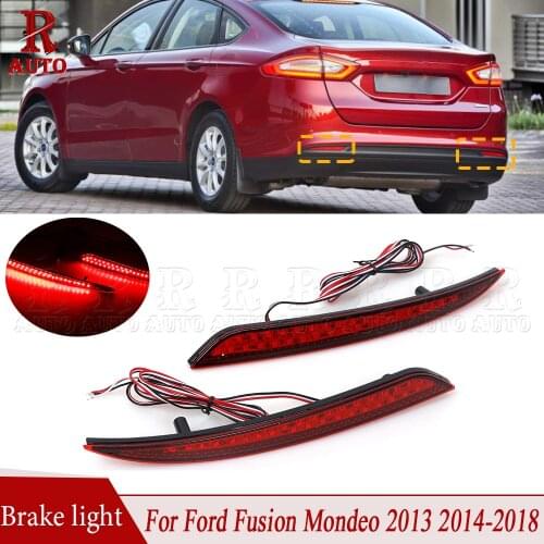 R-Auto Car Rear Bumper Reflector Brake Light Tail Warning Lamp Car Styling For Ford Fusion Mondeo 2013 2014 2015 2016 2017 2018
